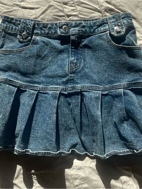 wild fable Blue Denim Pleated Mini Skirt